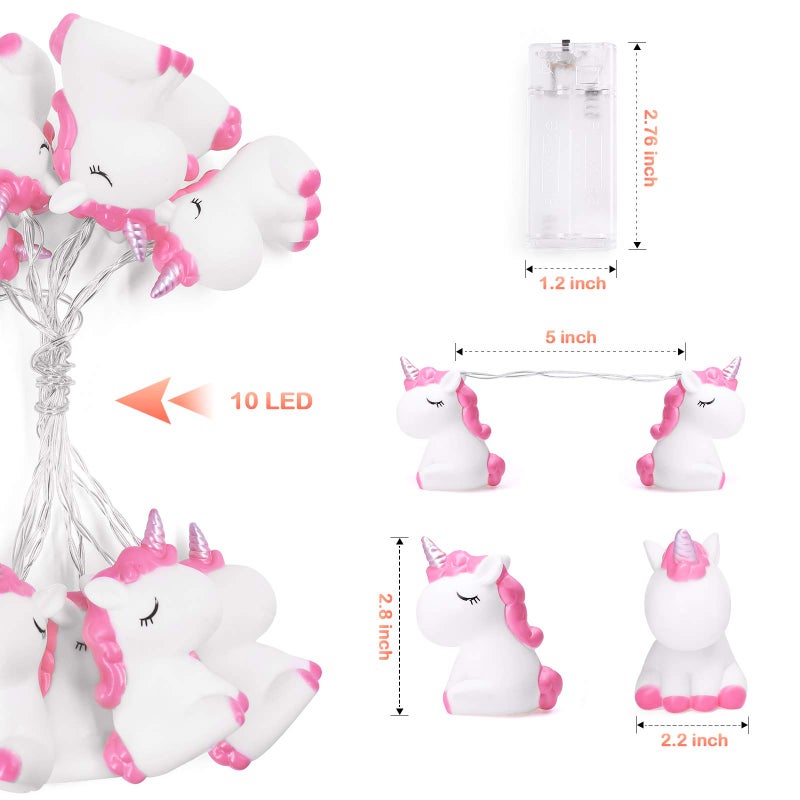 AceList Children's Room Cute Animal Pink Unicorn LED String Lights for Holiday Lights Wall Window Tree Decorative Lights Party Yard& Garden Kids Bedroom Living-Room Dorm Decor - Image 5